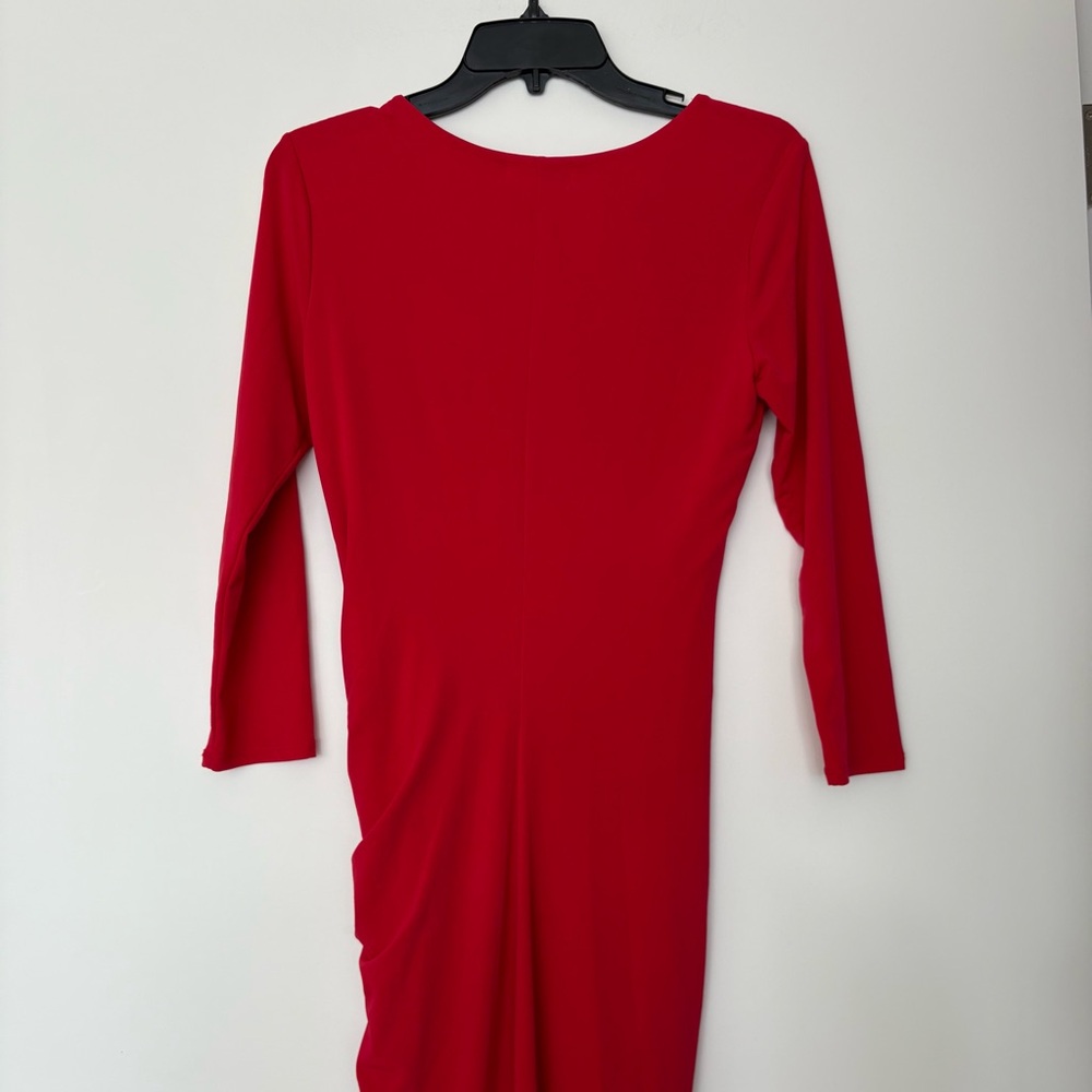 VELVET by Graham & Spencer Elegant Red V-Neck Dress - Picture 8 of 13